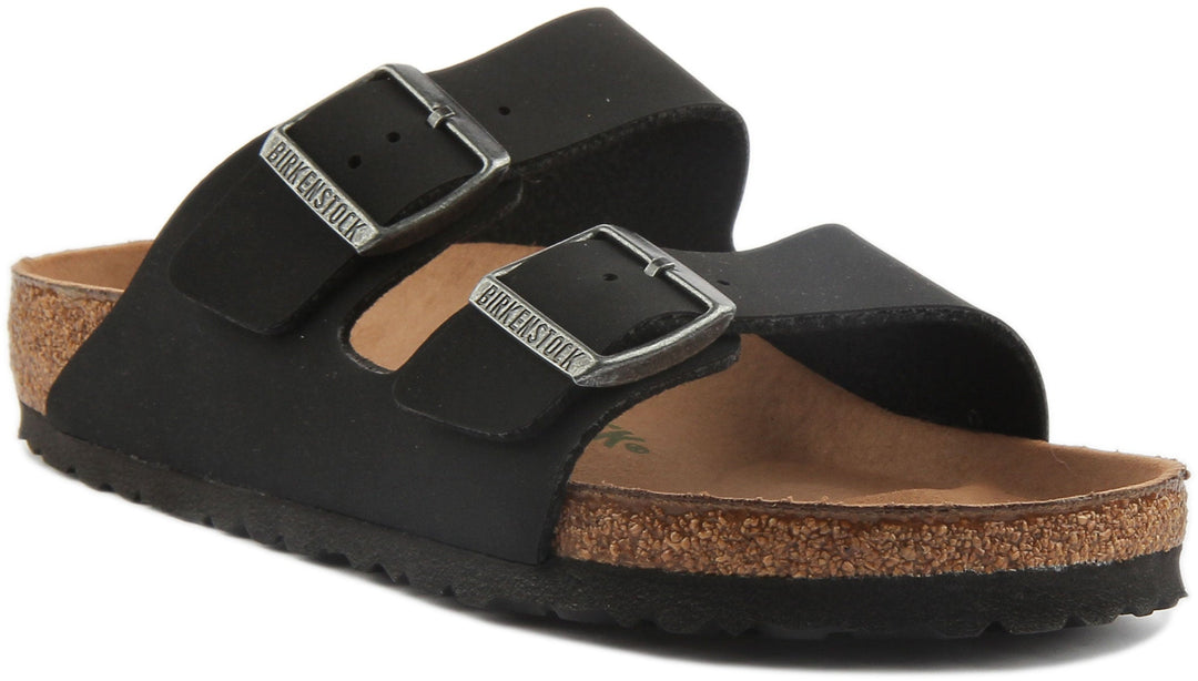 Birkenstock Arizona Vegan Sandali da donna in Birko Flor in nero