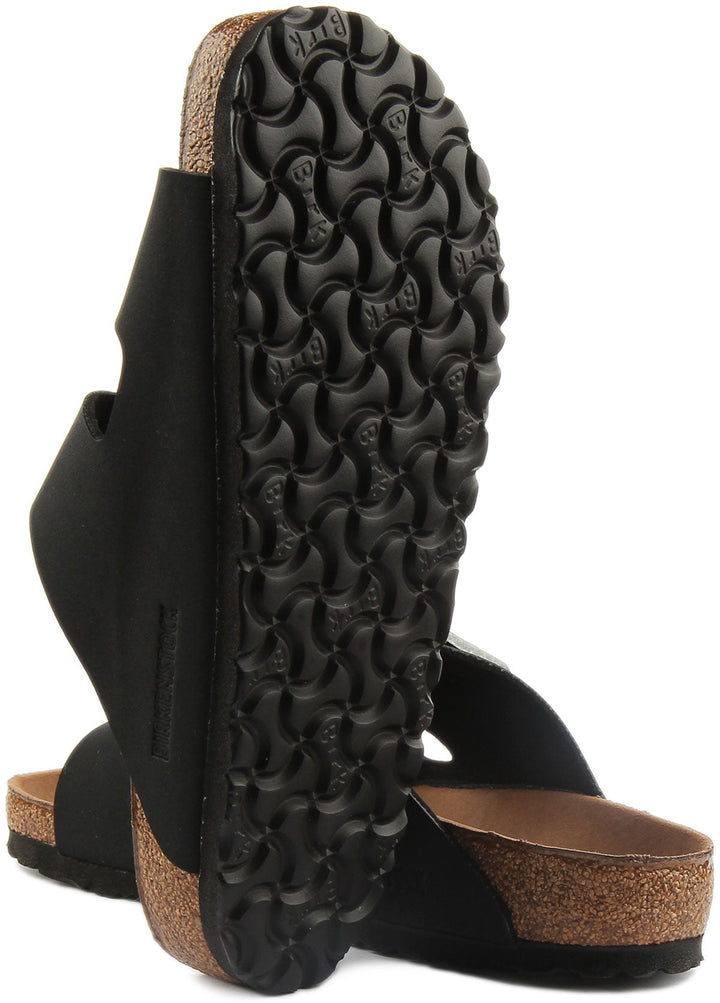 Birkenstock Arizona Vegan Sandali da donna in Birko Flor in nero