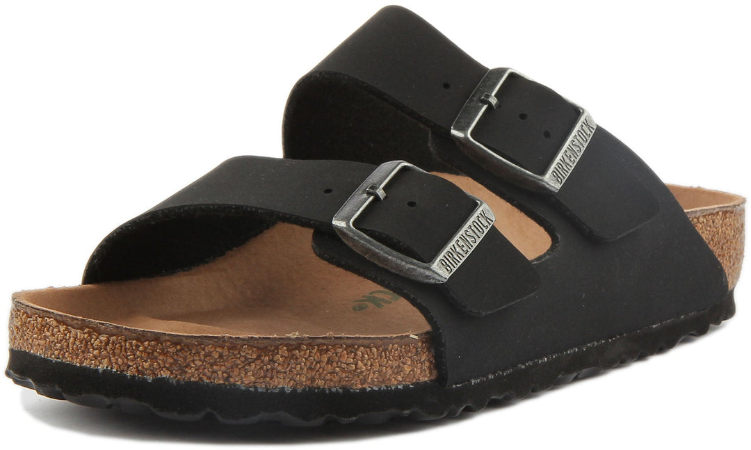Birkenstock Arizona Vegan Sandali da donna in Birko Flor in nero