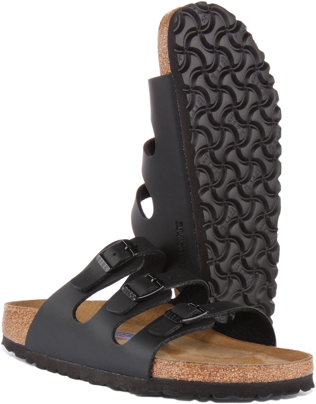 Birkenstock Florida Sandales Birko Flor à trois lanières pour femmes en noir
