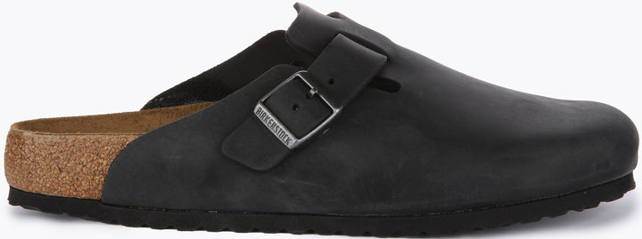 Birkenstock Boston BS Sandalo in pelle oliata da donna in nero