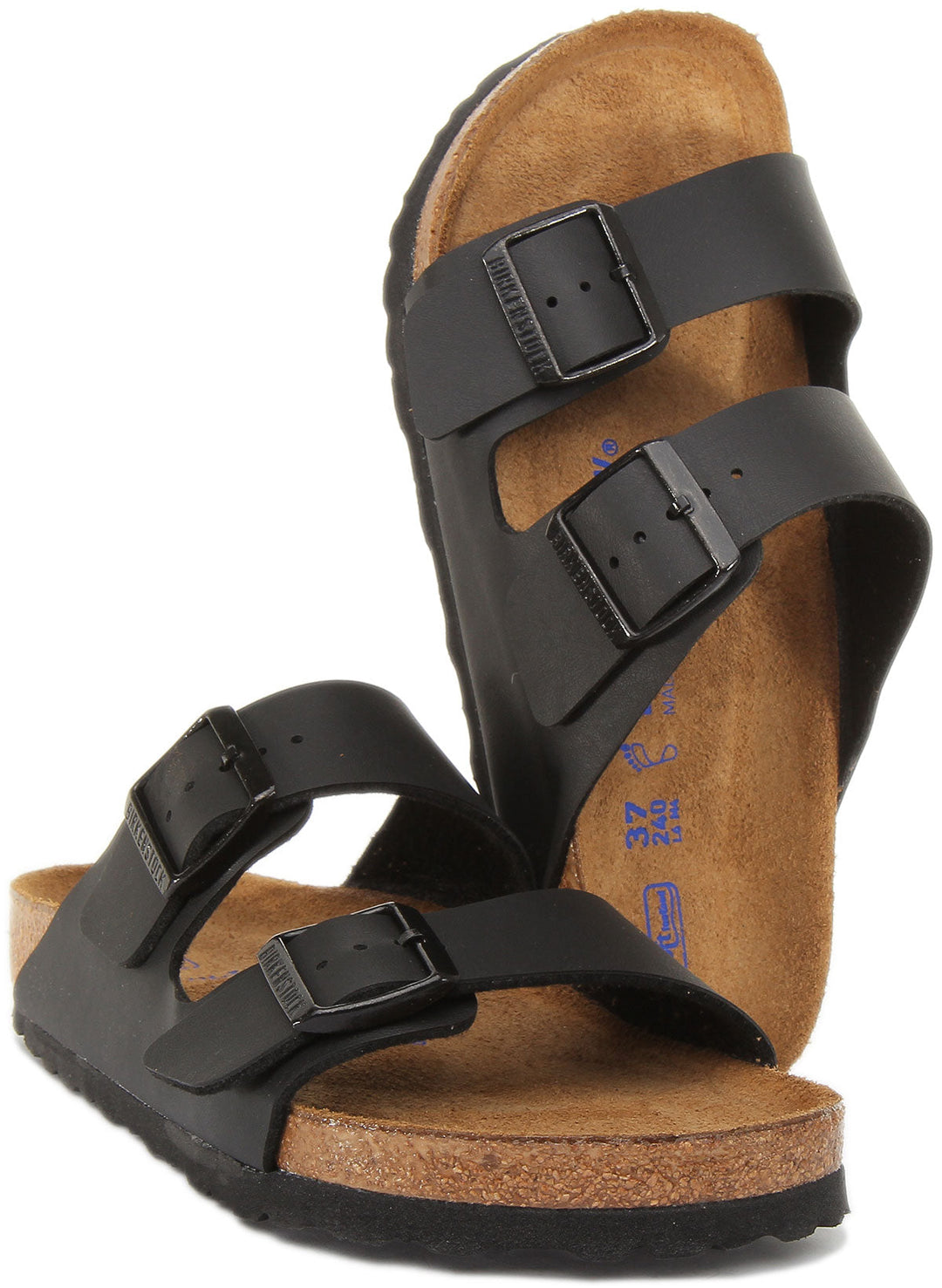 Birkenstock Arizona Sandales Birko Flor à double lanière noir