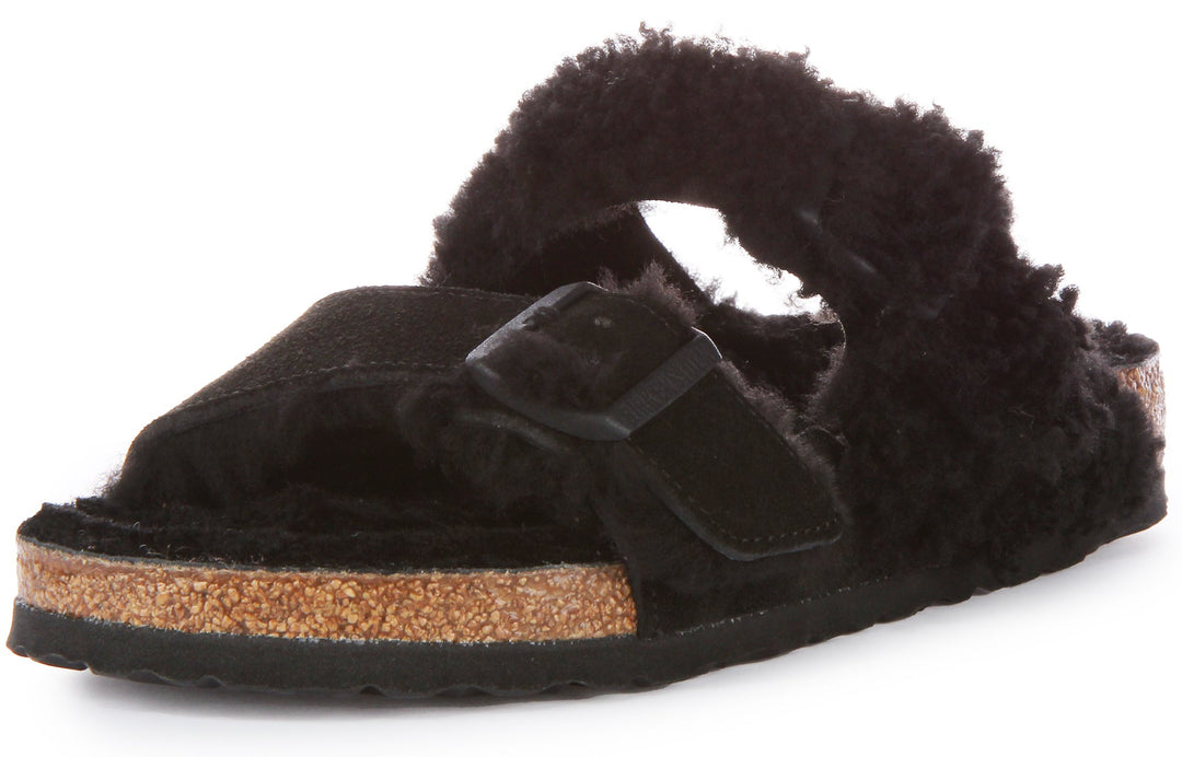 Birkenstock Arizona Split zwarte leren sandalen voor dames