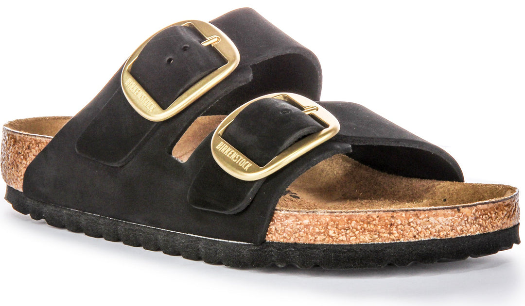 Birkenstock Arizona Big Buckle Sandali in pelle scamosciata da donna neri