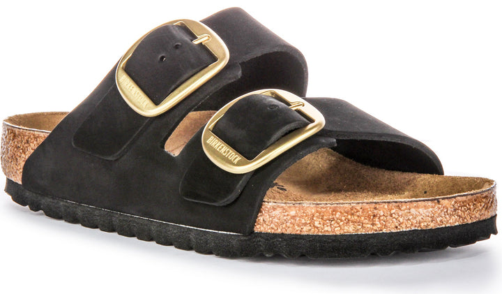 Birkenstock Arizona Big Buckle Sandali in pelle scamosciata da donna neri