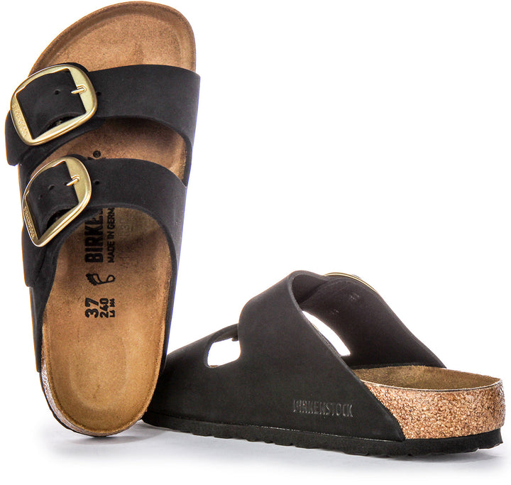 Birkenstock Arizona Big Buckle Sandali in pelle scamosciata da donna neri
