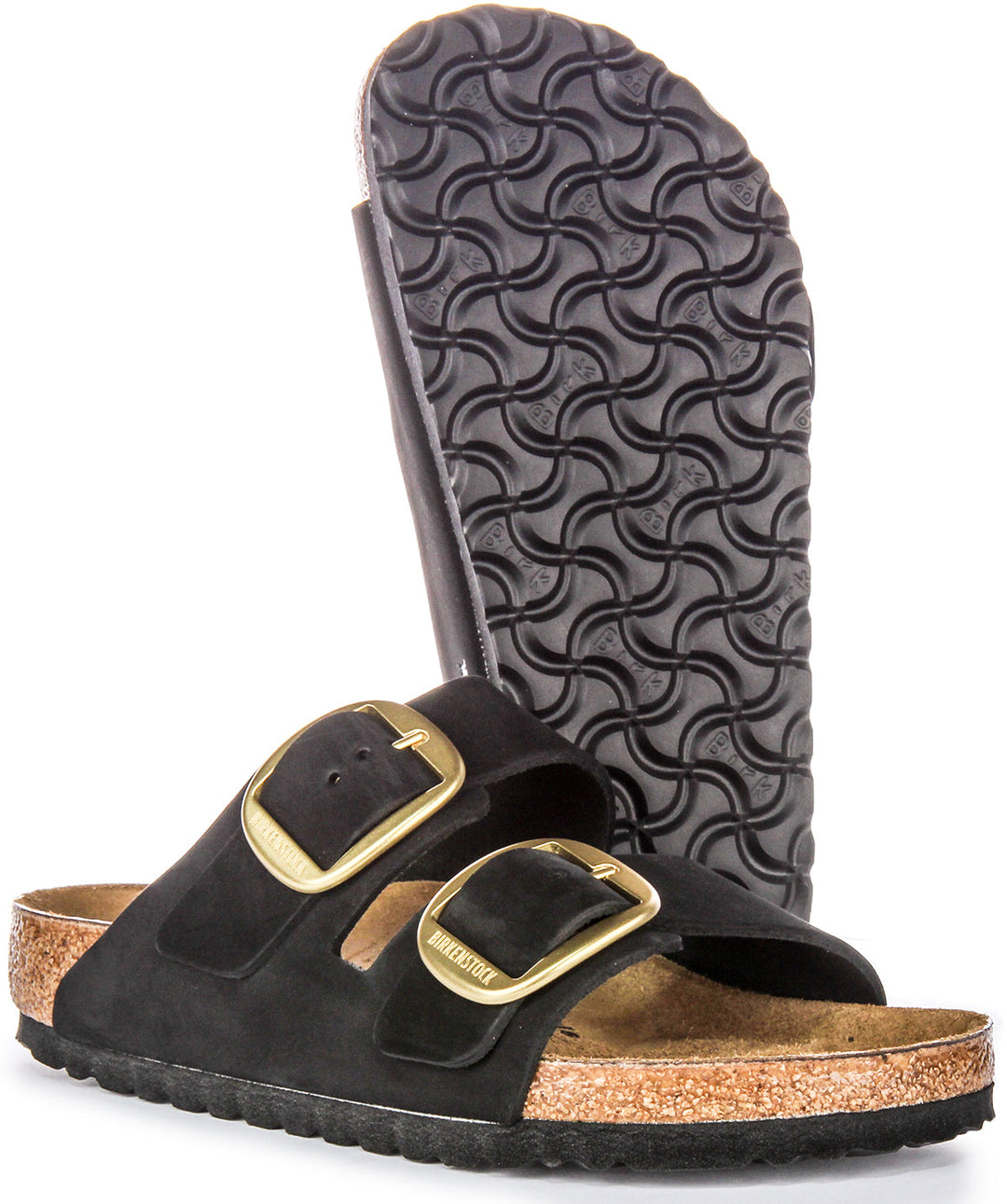 Birkenstock Arizona Big Buckle Sandali in pelle scamosciata da donna neri
