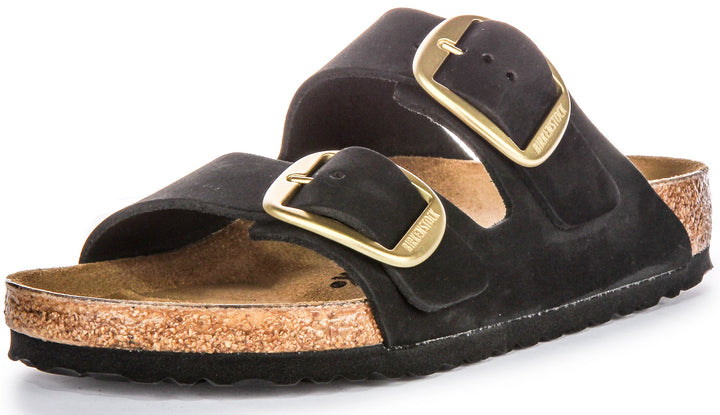 Birkenstock Arizona Big Buckle Sandali in pelle scamosciata da donna neri