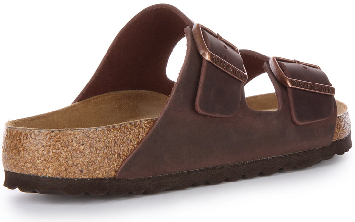 Birkenstock Arizona SFB Sandalo con cinturino in pelle oliata marrone cioccolato