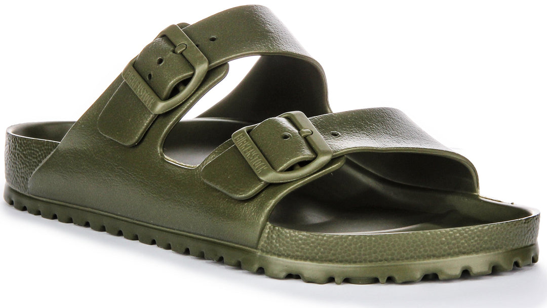 Birkenstock Arizona EVA Sandali con Due Cinturini in Gomma Stile EVA in Kaki