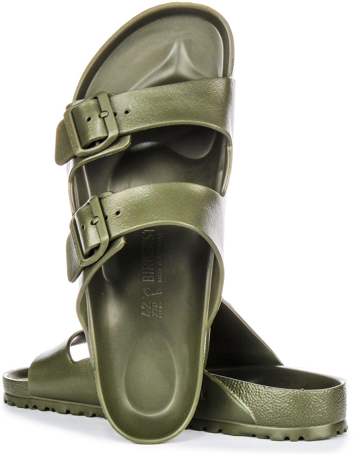 Birkenstock Arizona EVA Sandali con Due Cinturini in Gomma Stile EVA in Kaki