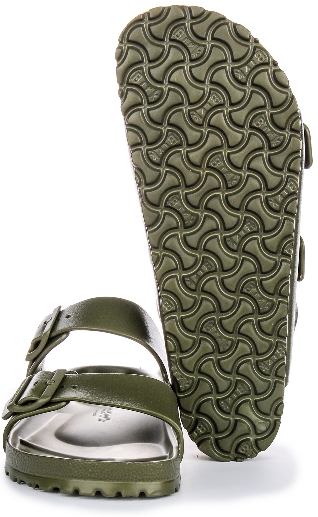Birkenstock Arizona EVA Sandali con Due Cinturini in Gomma Stile EVA in Kaki