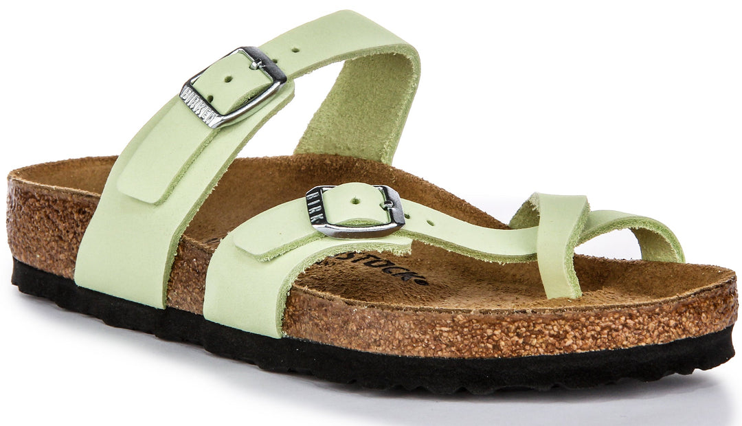 Birkenstock Mayari Dames Sandalen in Nubuck met Gesp en Band in Lime
