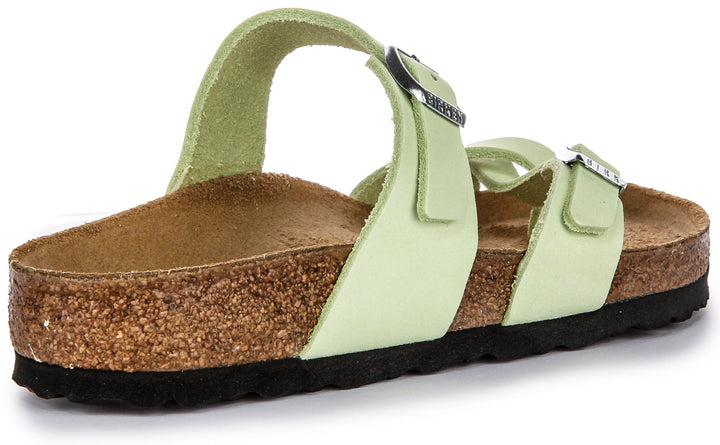 Birkenstock Mayari Dames Sandalen in Nubuck met Gesp en Band in Lime