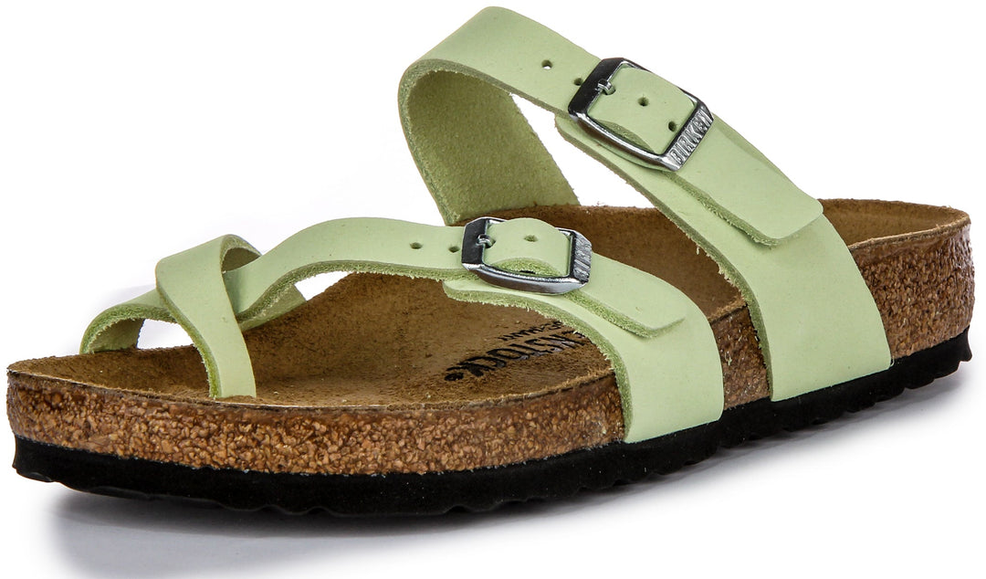 Birkenstock Mayari Dames Sandalen in Nubuck met Gesp en Band in Lime