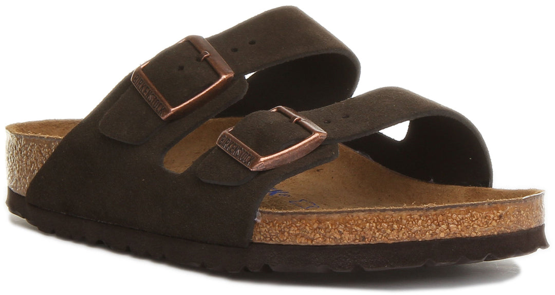 Birkenstock Arizona BS Sandalo a doppio cinturino in pelle da donna in mocca