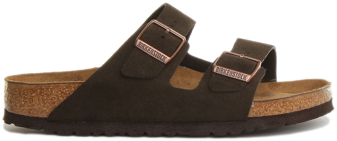 Birkenstock Arizona BS Sandalo a doppio cinturino in pelle da donna in mocca