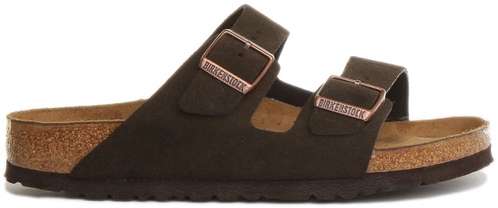 Birkenstock Arizona BS Sandalo a doppio cinturino in pelle da donna in mocca