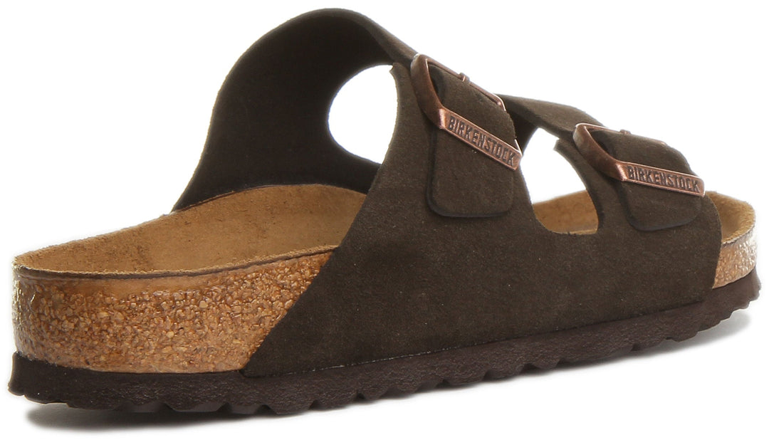 Birkenstock Arizona BS Sandalo a doppio cinturino in pelle da donna in mocca