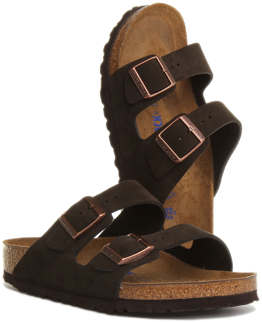 Birkenstock Arizona BS Sandalo a doppio cinturino in pelle da donna in mocca