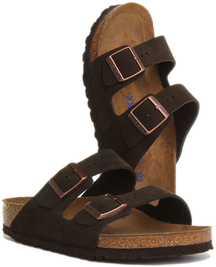 Birkenstock Arizona BS Sandalo a doppio cinturino in pelle da donna in mocca