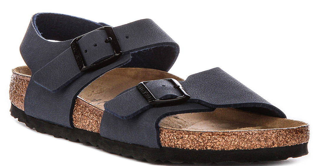 Birkenstock New York in Navy for Juniors | Narrow Fit
