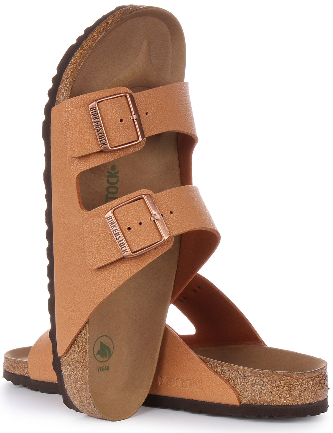 Birkenstock Arizona BS Sandalo vegano Birko Flor a due cinturini pesca