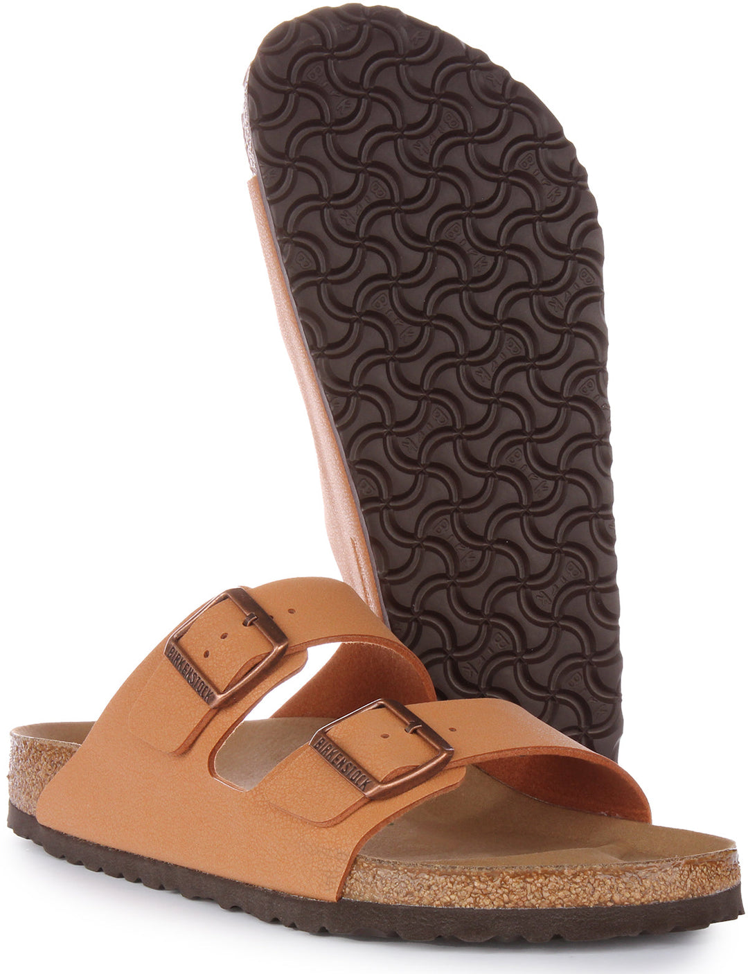 Birkenstock Arizona BS Sandalo vegano Birko Flor a due cinturini pesca
