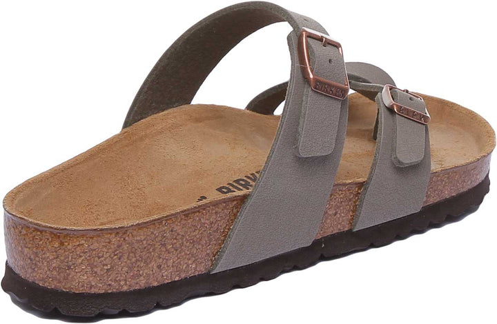 Birkenstock Mayari Elektrisk sandal med metalliska remmar för kvinnor i stenfärg