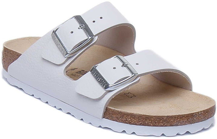 Birkenstock Arizona Sandalo con cinturini in pelle nabuk da donna in bianco