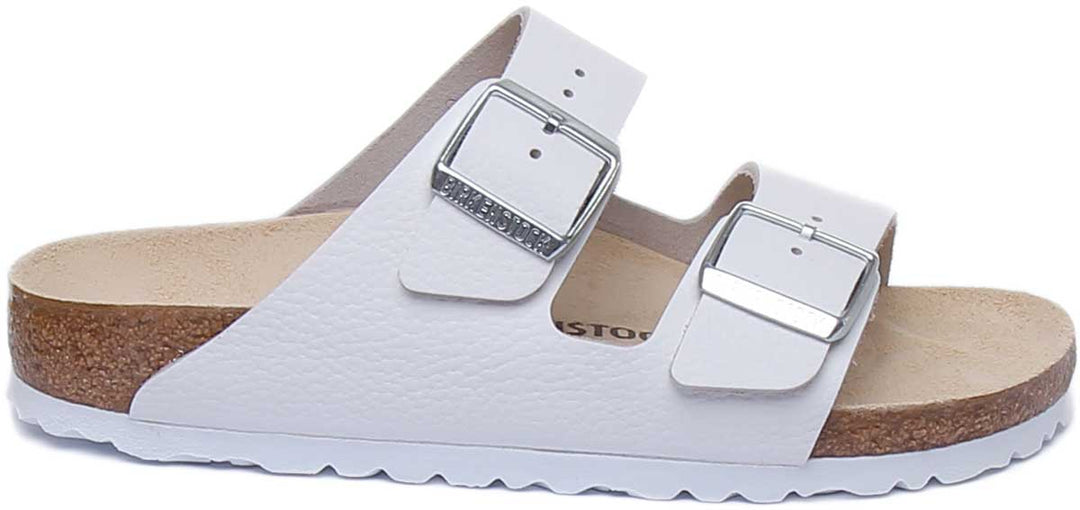 Birkenstock Arizona Sandalo con cinturini in pelle nabuk da donna in bianco