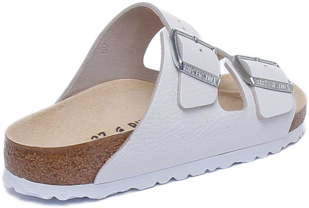 Birkenstock Arizona Sandalo con cinturini in pelle nabuk da donna in bianco