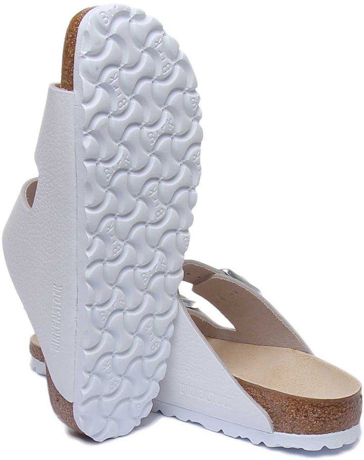 Birkenstock Arizona Sandalo con cinturini in pelle nabuk da donna in bianco