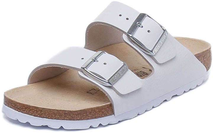 Birkenstock Arizona Sandalo con cinturini in pelle nabuk da donna in bianco